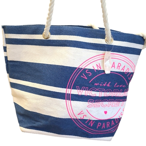 New with Tags Victoria's Secret Nautical Tote Bag - Picture 1 of 5